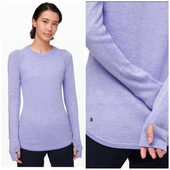 Lululemon Sit In Lotus Sweater Heathered Lavender Dust - Picture 3 of 8